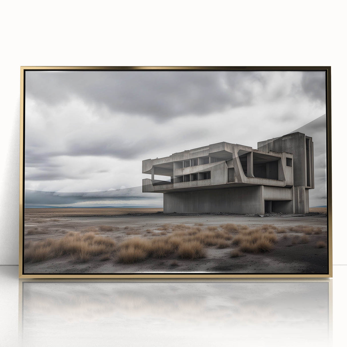 Brutalist Wall Art | Stark Industrial Concrete Architecture Desert Print