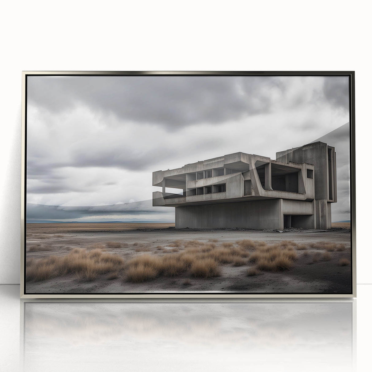 Brutalist Wall Art | Stark Industrial Concrete Architecture Desert Print