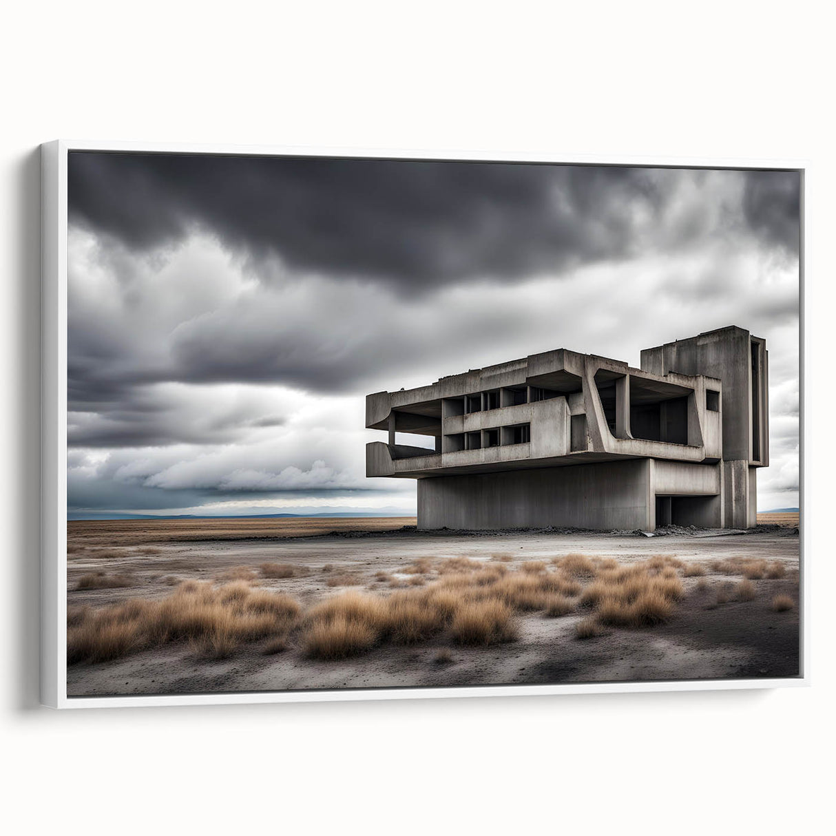 Brutalist Wall Art | Stark Industrial Concrete Architecture Desert Print