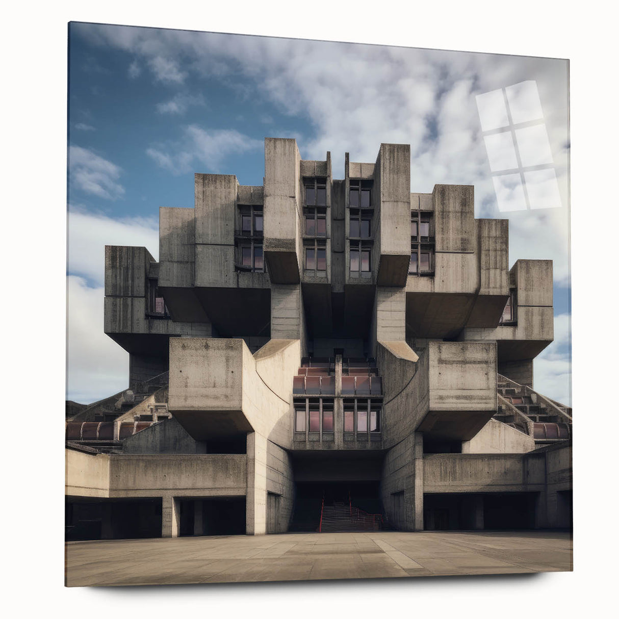 Brutalist Wall Art | Architectural Geometric Design | Industrial Canvas Print
