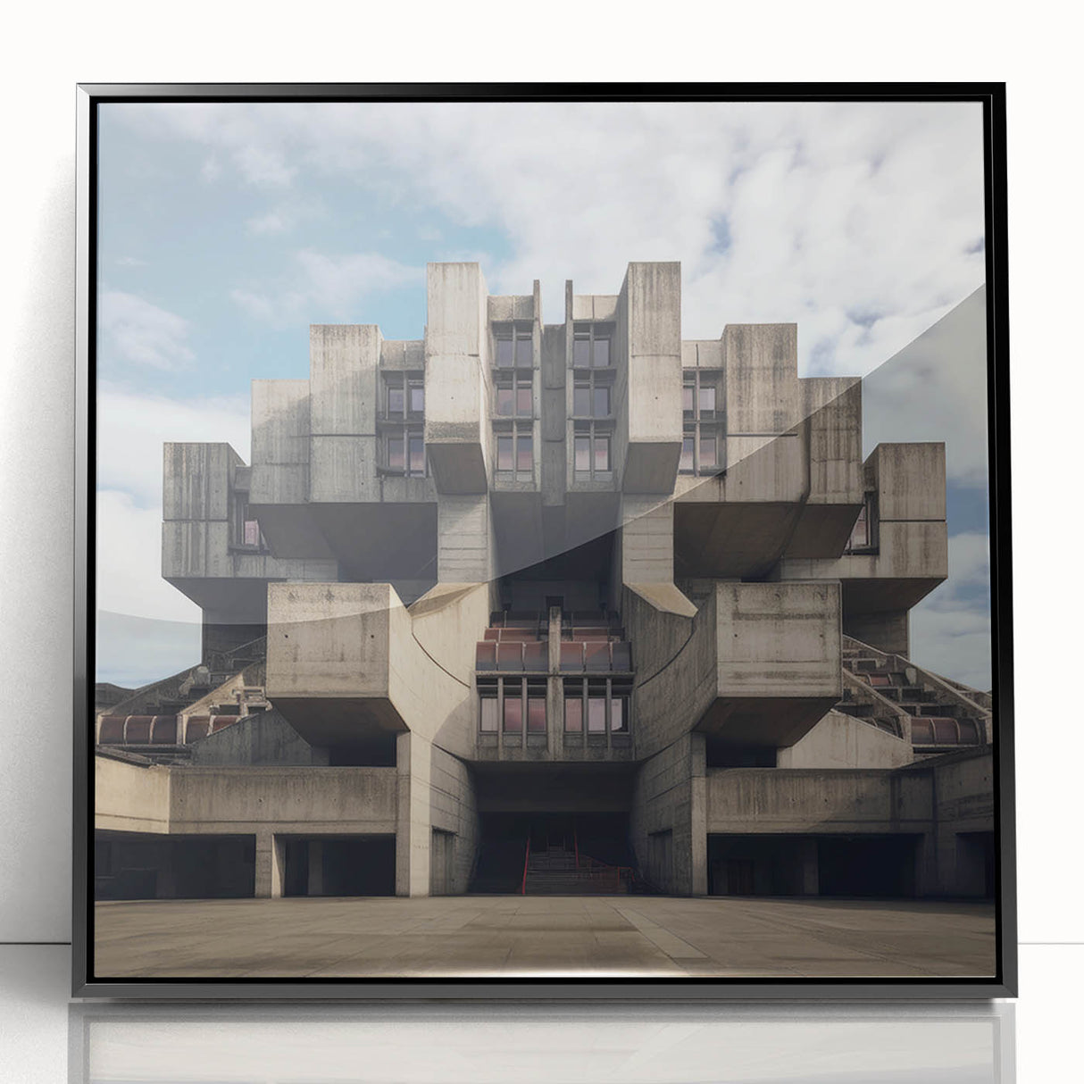 Brutalist Wall Art | Architectural Geometric Design | Industrial Canvas Print