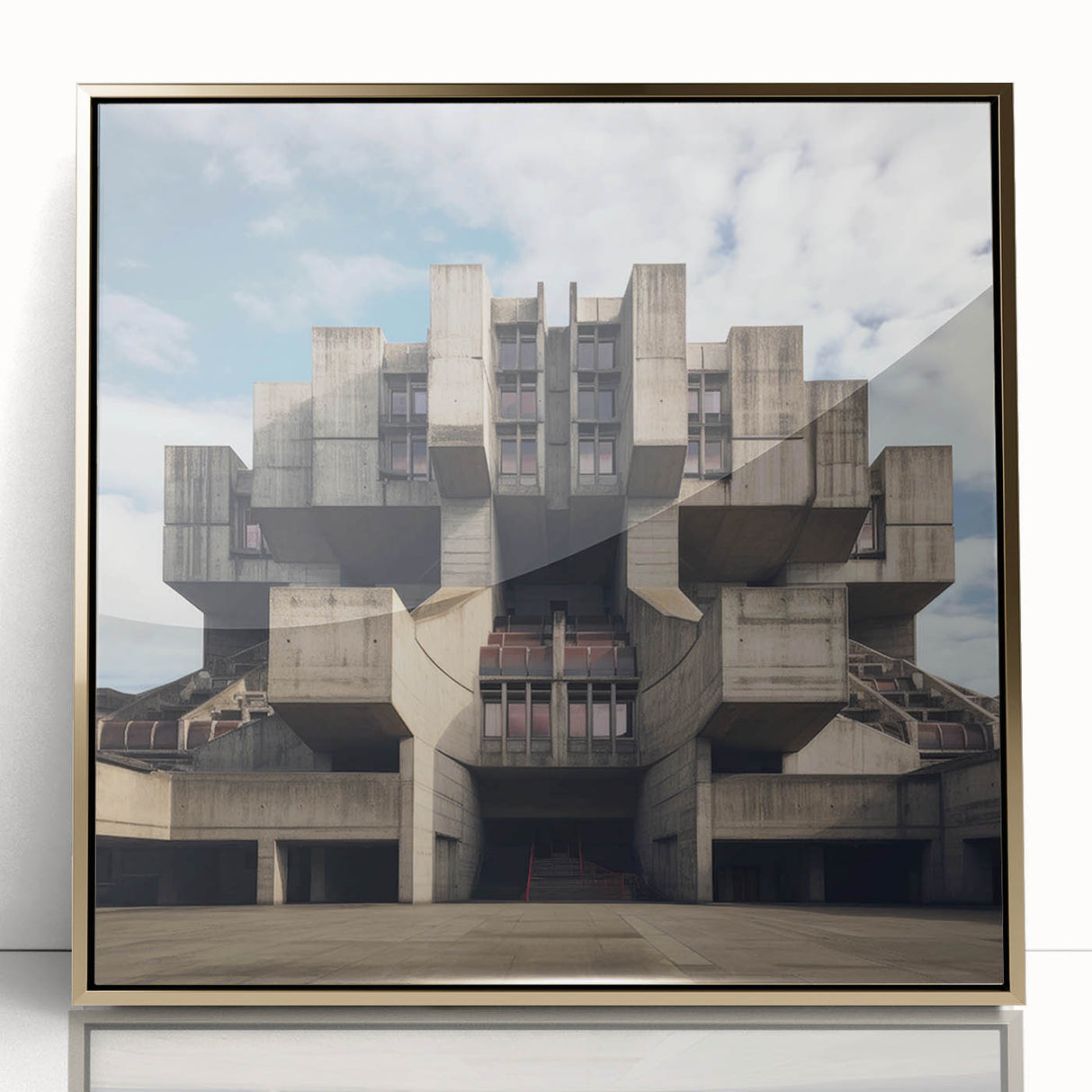 Brutalist Wall Art | Architectural Geometric Design | Industrial Canvas Print