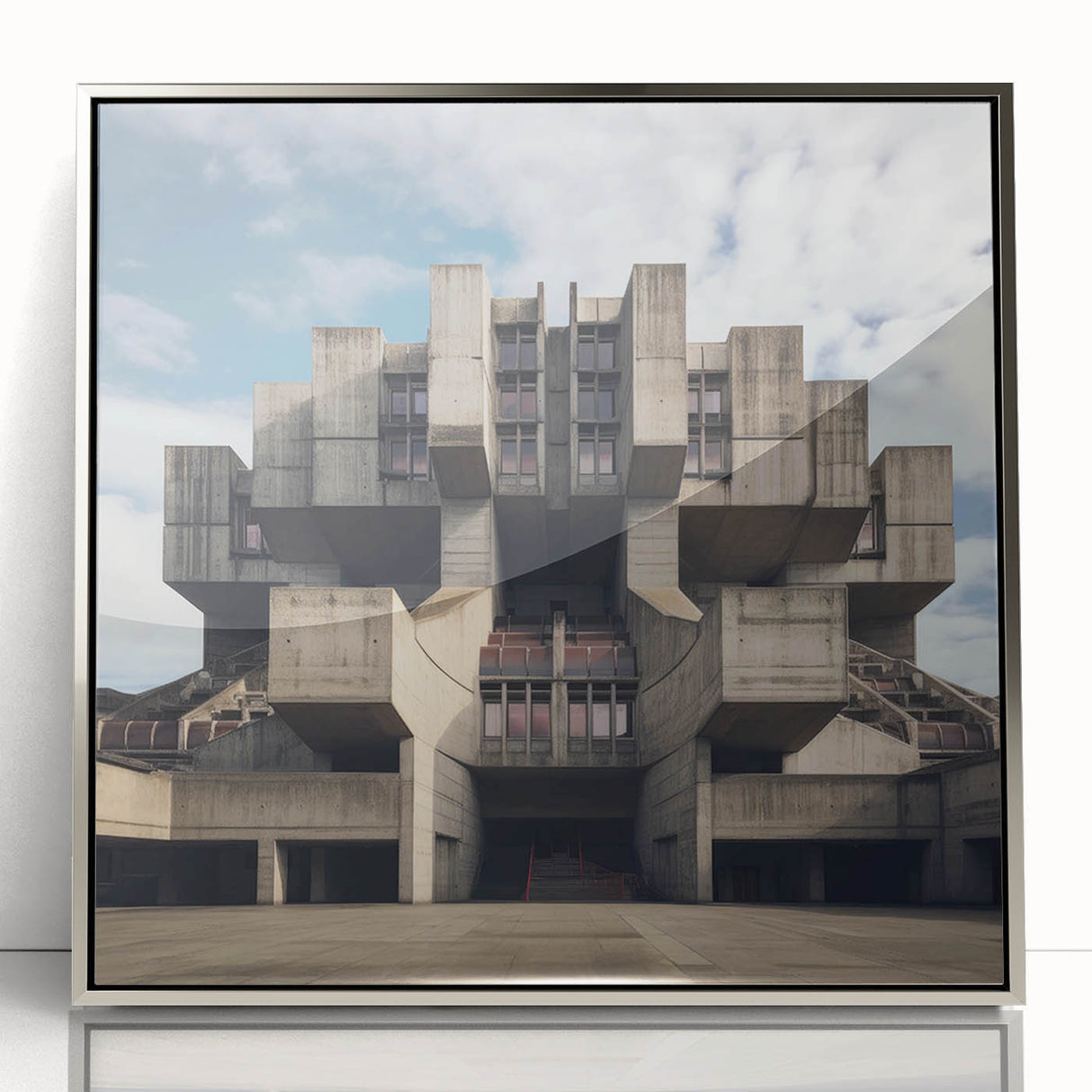 Brutalist Wall Art | Architectural Geometric Design | Industrial Canvas Print