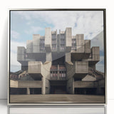 Brutalist Wall Art | Architectural Geometric Design | Industrial Canvas Print