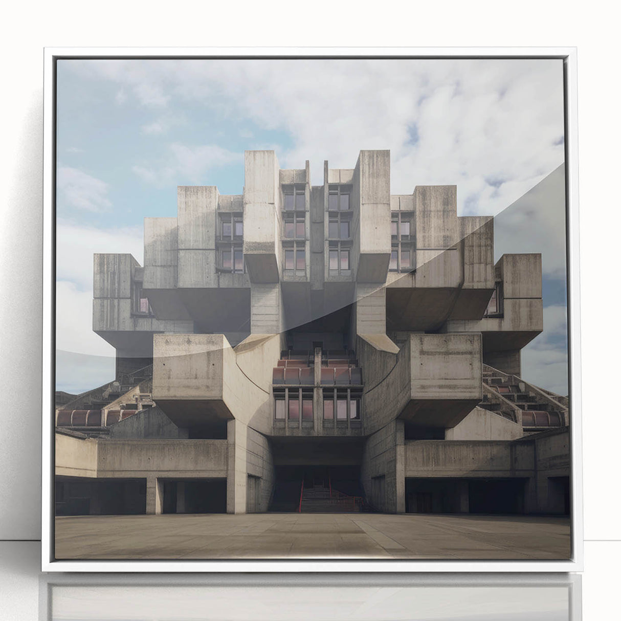 Brutalist Wall Art | Architectural Geometric Design | Industrial Canvas Print