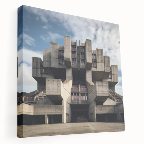 Brutalist Wall Art | Architectural Geometric Design | Industrial Canvas Print