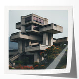 Brutalist Wall Art | Modern Geometric Architecture | Industrial Canvas Print