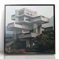 Brutalist Wall Art | Modern Geometric Architecture | Industrial Canvas Print