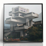 Brutalist Wall Art | Modern Geometric Architecture | Industrial Canvas Print