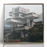 Brutalist Wall Art | Modern Geometric Architecture | Industrial Canvas Print