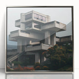 Brutalist Wall Art | Modern Geometric Architecture | Industrial Canvas Print