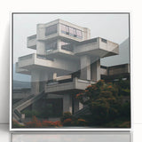 Brutalist Wall Art | Modern Geometric Architecture | Industrial Canvas Print