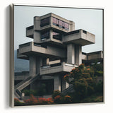 Brutalist Wall Art | Modern Geometric Architecture | Industrial Canvas Print