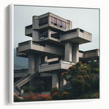 Brutalist Wall Art | Modern Geometric Architecture | Industrial Canvas Print