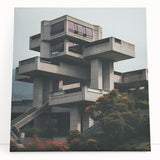 Brutalist Wall Art | Modern Geometric Architecture | Industrial Canvas Print