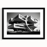 Brutalist Wall Art | Futuristic Concrete Architecture Geometric Print