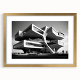 Brutalist Wall Art | Futuristic Concrete Architecture Geometric Print