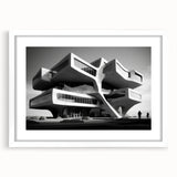 Brutalist Wall Art | Futuristic Concrete Architecture Geometric Print