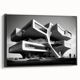 Brutalist Wall Art | Futuristic Concrete Architecture Geometric Print