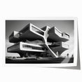 Brutalist Wall Art | Futuristic Concrete Architecture Geometric Print