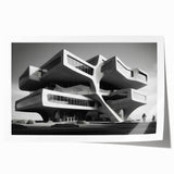Brutalist Wall Art | Futuristic Concrete Architecture Geometric Print