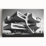 Brutalist Wall Art | Futuristic Concrete Architecture Geometric Print