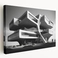 Brutalist Wall Art | Futuristic Concrete Architecture Geometric Print