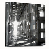 Brutalist Wall Art | Modern Industrial Geometric Tunnel | Concrete Aesthetic