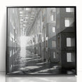 Brutalist Wall Art | Modern Industrial Geometric Tunnel | Concrete Aesthetic