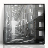 Brutalist Wall Art | Modern Industrial Geometric Tunnel | Concrete Aesthetic