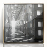 Brutalist Wall Art | Modern Industrial Geometric Tunnel | Concrete Aesthetic