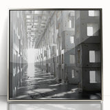Brutalist Wall Art | Modern Industrial Geometric Tunnel | Concrete Aesthetic