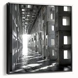 Brutalist Wall Art | Modern Industrial Geometric Tunnel | Concrete Aesthetic