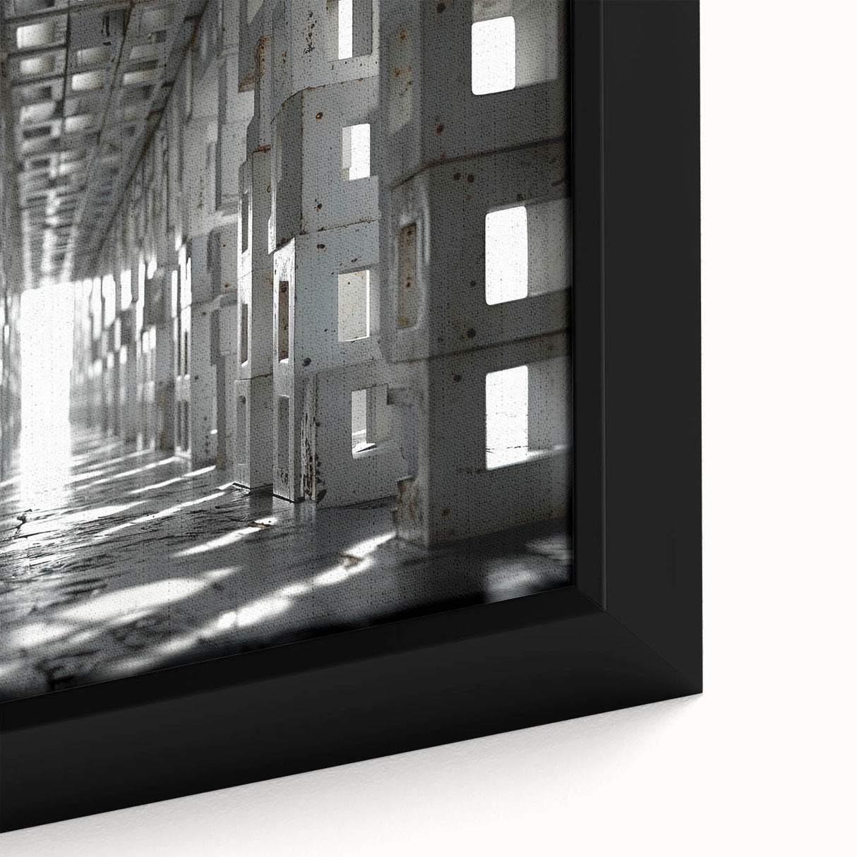 Brutalist Wall Art | Modern Industrial Geometric Tunnel | Concrete Aesthetic