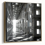 Brutalist Wall Art | Modern Industrial Geometric Tunnel | Concrete Aesthetic