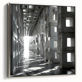 Brutalist Wall Art | Modern Industrial Geometric Tunnel | Concrete Aesthetic