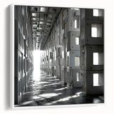 Brutalist Wall Art | Modern Industrial Geometric Tunnel | Concrete Aesthetic