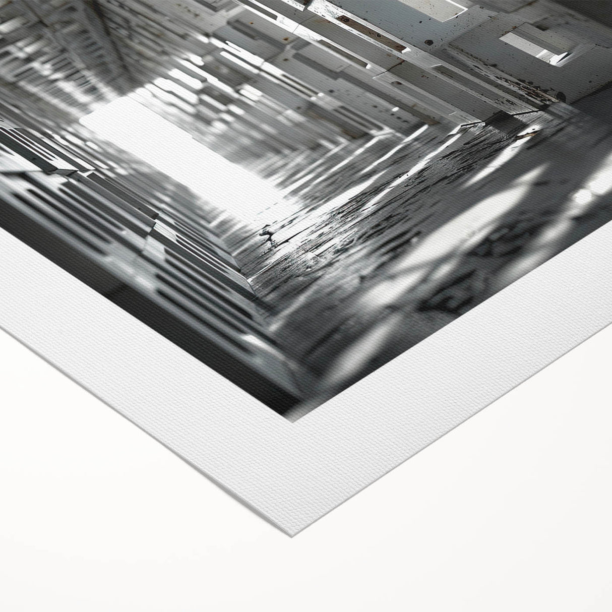 Brutalist Wall Art | Modern Industrial Geometric Tunnel | Concrete Aesthetic