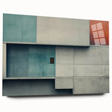 Brutalist Wall Art | Abstract Geometric Concrete Design with Color Blocks
