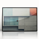 Brutalist Wall Art | Abstract Geometric Concrete Design with Color Blocks