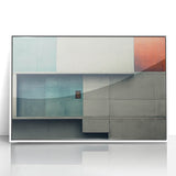 Brutalist Wall Art | Abstract Geometric Concrete Design with Color Blocks