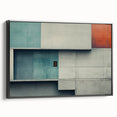 Brutalist Wall Art | Abstract Geometric Concrete Design with Color Blocks