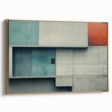 Brutalist Wall Art | Abstract Geometric Concrete Design with Color Blocks
