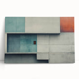 Brutalist Wall Art | Abstract Geometric Concrete Design with Color Blocks