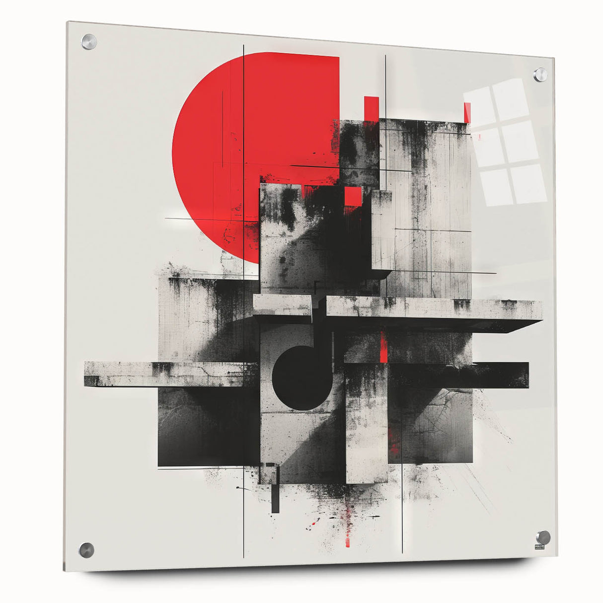 Brutalist Wall Art | Geometric Concrete Abstract | Industrial Canvas Print