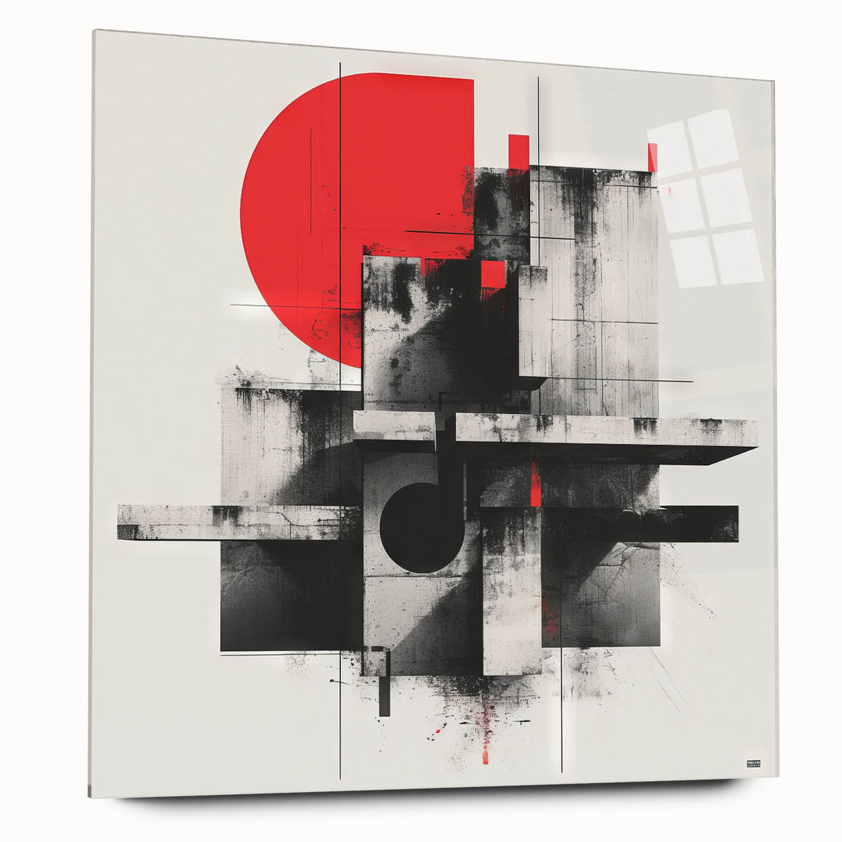 Brutalist Wall Art | Geometric Concrete Abstract | Industrial Canvas Print