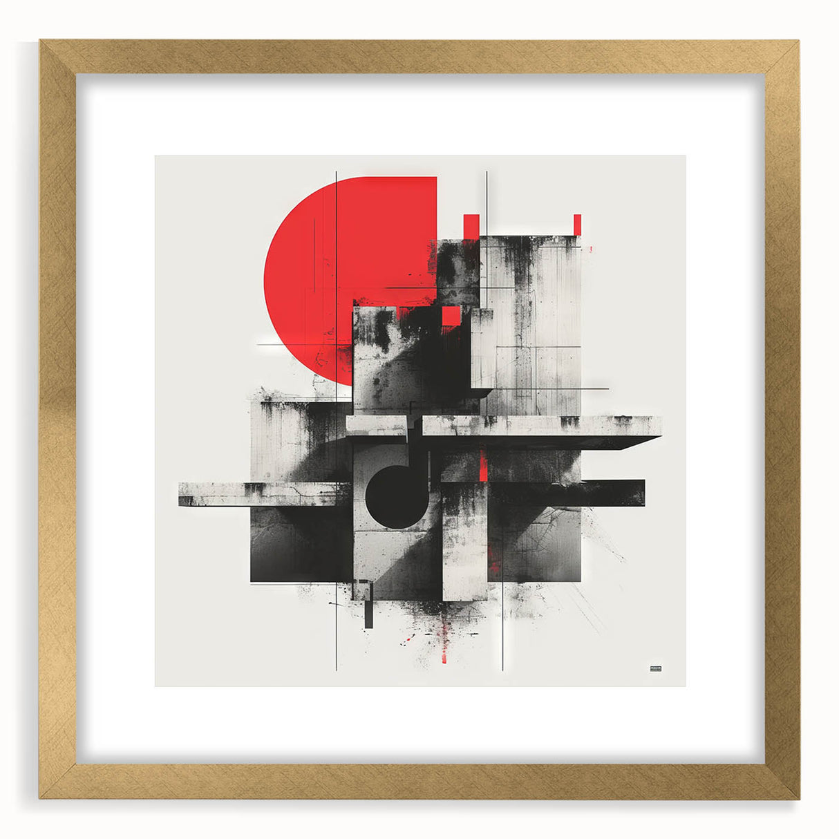 Brutalist Wall Art | Geometric Concrete Abstract | Industrial Canvas Print