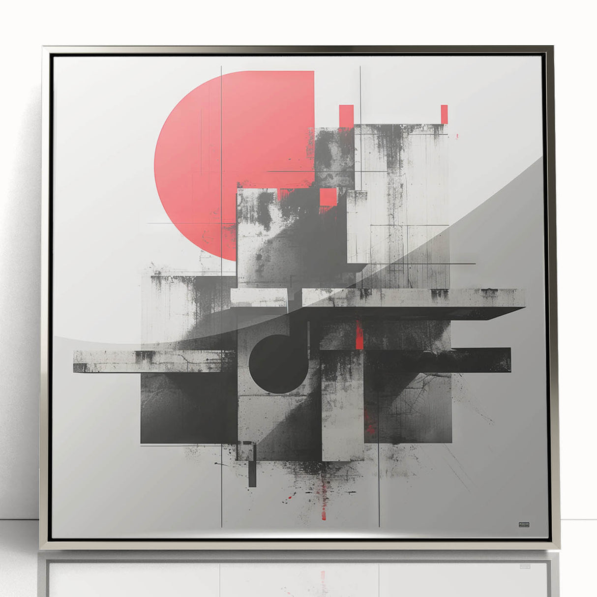 Brutalist Wall Art | Geometric Concrete Abstract | Industrial Canvas Print