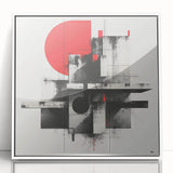 Brutalist Wall Art | Geometric Concrete Abstract | Industrial Canvas Print