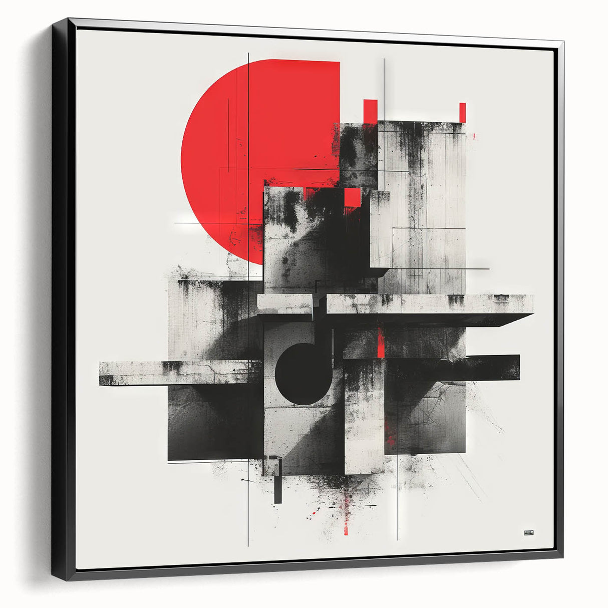 Brutalist Wall Art | Geometric Concrete Abstract | Industrial Canvas Print